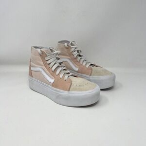 Vans Sk8 Hi Tapered Platform Sneakers Womens 6.5 Canvas Peach‎ Suede VN0A5JMKBOD